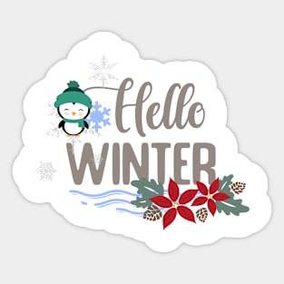 hello winter design Sticker